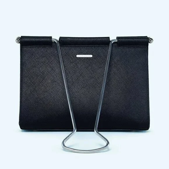 Studio Cult Binder Clip Bag Purse in Black and Silver - Picture 2 of 16